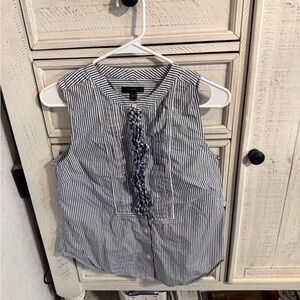 J. Crew Navy and White Striped Blouse